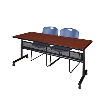 Kobe Rectangle FlipTop Table, 72" W, 29" H, Laminate Top, Cherry MKFTM7224CH44BE